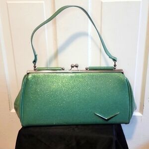 Lux De Ville Vintage "Get Away" Purse (Seafoam green sparkly)